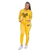 Tweedelige set trainingspak vrouwen kleding lente herfst hoodies crop top en broek jogger pak matching sets sportkleding outfits 210525