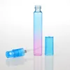 50 adet / paket 4 ml 8 ml Renkli Cam Parfüm Şişesi Ince Cam Su Sprey Şişe Şişeleri Seyahat için Boş Kozmetik Kaplar