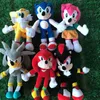 28cm 6 stil anime tema Sonic the Hedgehog Sonic Tails Knuckles Echidna Fyllda djur Plyschleksaker Presentfilmer TV Plush Toy