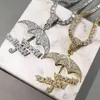 Bling Buzlu Out Şemsiye Para Wealher Kolye Kübik Zirkonya Neckalce Erkekler Kadınlar için Moda Hip Hop Takı