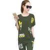 Trending Products 2020 Large size clothing for women Sporting suit female summer printing Lady clothes set Factory Outlet 1671 X0428