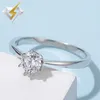 Cluster Rings 0.5ct 5.0mm D Round 925 Silver Moissanite Ring Diamond Test Passed Jewelry Woman Girlfriend Gift