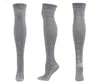 Women's Cable Knit Thigh High Socks Extra Long Winter Top Over The Knee Boot Stockings Leg Warmers Grey Black White Navy Coffee