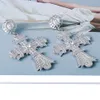 Geometry Texture Cross Dangle Earring For Women Charming Jewelry Romantic Accessories Glamour Vintage Wedding Preferred Advanced Wholesale