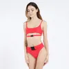 Bikinis Set 2022 Sexy Yellow High Waisted Biquini Bandage Buckle Swim Bathing Suit Swimsuit Swimwear Women Brazilian Bikini Drop