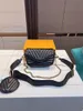 New Wave Multi-Pochette-Umhängetaschen, gestepptes Rindsleder, 3-in-1-goldfarbene Kette zum Tragen in der Hand oder an der kurzen Schulter, runde Geldbörse, vielseitige schwarze Tasche