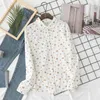 HSA Dames Rose Floral Print Chiffon Blouse Lange mouw Casual Oversize Shirt Dames Koreaanse stijl Tops Feminina Blusa 210430