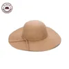 Casual fedora cap bred brimta kupol hattar högkvalitativ ullfloppy kvinnor svart cloche hatt