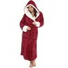 Women's Nachtkleding 16 kleuren 5XL Badjas Dames Winter Pluche Verlengde Sjaal Home Kleding Lange Mouwen Robe Jas Peignoir Femme