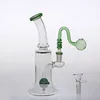 14.4mm Joint Glass Bowls 20cm Hookahs Tall Smoking Glass Bongs Green Oil Rigs Water Pipes