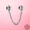 Silver Clasp 925 Sterling Silver Cz Pave Clip Charm Daisy Pärlor Stopp Passform Pandora Armband Smycken Clip