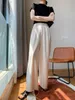 Ayes Korean Kobiety Luźne Solidne Szerokie Spodnie nóg 2021 Jesień Koreański Wysoka talia Luźne Dorywczo Dopasuj Luźne Proste Spodnie szerokokrajowe Q0801
