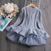 2021 Baby Girls Dress Winter Autumn Knitted Sweater Long Sleeve Kids Dresses For Girls New Year Clothes Toddler Tutu Party Dress Q0716