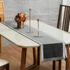 ティールテーブルランナーモダンな幾何学的な高級ベッドランナークロス布の長方形柔らかい食事の装飾210628