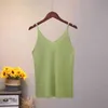 Summer Women Knitted Camis Knitting Tank Tops Vest Female Elastic Strecth Solid Fitness V-neck Tape Sleeveless Shirt 210423
