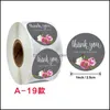 Wrap Event Festive Supplies Home Gardenwhatilife 500Pcs Wedding Birthday Party Festival Regali Adesivi sigillanti Fiore Grazie Stampa Diar