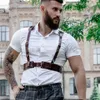 Bras Zestawy Fetysz wesoły Skórzane Chest Hulce Mężczyźni Regulowane BDSM Body Bondage Cage Pasek Punk Rave Odzież do dorosłych Szuflad