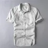 Мужские повседневные рубашки Мужские Ropa de Hombre 2022 Простые свежие белые белые хлопковые рубашки с коротки