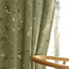 Zasłona zasłona ptaki drukowane bawełniane zasłony lniane do salonu amerykański styl sypialnia sypialnia grubych dzieci Tende