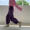 Kadın Elastik Yüksek Bel Joggers Pembe Mor Harem Pantolon Kadın Katı Artı Boyutu Gevşek Pantolon Harajuku Sweatpants Streetwear 210421