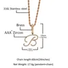 Charmant hommes femmes collier plaqué or glacé CZ lettre nom personnalisé pendentif collier pour femmes hommes avec chaîne de corde de 3mm 24 pouces