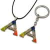 Keychains Trendy Colorful Ark Survival Evolution Keychain Pendant Necklace Letter Keyring Chaveiro Rope Choker Game Nyckel Holder Jewel4542701