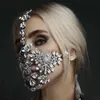 Halloween Kvinnors Handgjorda Flower Typ Exquisite Crystal Mask Dance Dekoration Mode Smycken