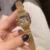 Kobieta 2021 Znane marki Moda Diament Zegarek Kwarcowy Kobiety Złoty Wrist Watch Square Reloj Mujer A163