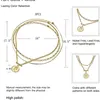 Layered Halsband för kvinnor 18K guldpläterad, multilager myntmedaljong hänge halsband Layering kedja uppsättning för kvinnor