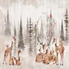 Wallpapers Custom Any Size Mural Wallpaper 3D Hand Painted Forest Vintage Elk Wall Painting Kid's Bedroom Background Papel De Parede