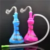 DHL gratuit Triangle verre brûleur à mazout Bong petit 10mm femelle épais Pyrex bécher Bong Recycler Dab Rigs pour fumer avec tous les accessoires pour fumeurs