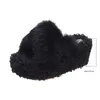 2021 Dames Platform Slipper Home Pluche Slippers Dames Indoor Wedge Winter Wear Fur Slides Calzado Mujer