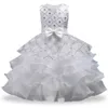 Baby meisjes goud draad geborduurde prinses jurk kinderen pailletten tutu jurken voor peuter meisjes bloem feestjurk meisjes kleding q0716