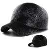 Boinas de invierno para hombres, sombreros de bombardero de piel sintética para exteriores con orejeras, además de terciopelo, cálido, de mediana edad, engrosado, para el día de la nieve, sombrero Snapback L5 Davi22
