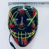 Blandad färg Halloween LED Mask Party Masque Masquerade Masks Neon Maske Light Glow in the Dark Horror