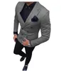 2 Stück Herrenanzüge Slim Fit Business Zweireiher Bräutigam Tweed Wolle Rosa Smoking für Abendhochzeit (Blazer + Hose) X0909