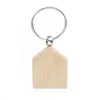 NEWBeech Wood Keychain Party Favors Blank Personnalisé Personnalisé Tag Nom ID Pendentif Porte-clés Boucle Creative Cadeau D'anniversaire CCE11340