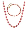 Earrings & Necklace 316L Stainless Steel Color Eyeball Stitching Bracelet Handmade Bead Wedding Jewelry Set
