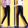 Leggings cálidos de terciopelo de invierno para mujer de talla grande 3xl pantalones de cintura alta de terciopelo elásticos ajustados informales pantalones largos de mujer 211006