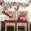 Couvre-chaise de Noël durable décor banquet siège arrière décoration mignon wapuche santa claus broderie de cuisine en lin chaises de salle à manger couverture du festival des vacances festival jy0783