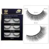 Mais novo espesso Natural Mink Falso Eyelashes Extensões Soft Vivid Reusável Made 3 Pares Falso Cílios Conjunto de Olhos Composição Acessório Completo Tira Lash