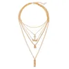 Chains Simple Retro Multilayer Necklaces For Women Boho Letter Cross Layered Chain Choker Jewelry Gifts Wholesale 2021