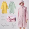 womens long waterproof raincoat with hood