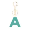 Keychains 1Pc Fashion Letters Keychain Trendy Creative Solid Color 26 English Letter Initial Resin Handbag Keyring Accessories For Women Mir