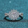 Snowflake Cut Diamond Test Past D Color Excellent Clarity Moissanite Ring Silver 925 Jewelry Birthday Gift