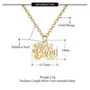 Lettre maman pendentif collier en acier inoxydable Gold Colliers de lettres creux pour les femmes Girls Mère fête des bijoux de mode et sable