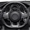 أسود جلدي أصلي من الجلد المدبوغ يغطي عجلة القيادة الضفائر لسيارات مرسيدس-بنز 45 C E S 43 63 CLA AMG CLS SLC GLA GLS2397