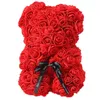 装飾的な花の花輪ドロップテディベアバラの花25cm人工石鹸のバラの人工石鹸の泡女性バレンタインギフト結婚式のためのギフト