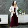 M-5XL Plus Size Women's Summer Blazer Korean Style Elegant High Quality Bright Silk Striped Suit Jacket Sun Protection Top 210527