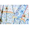 Vintage Patchwork Print Shirt Dress Women Lapel Collar Long Sleeve Casual Loose Ropa Mujer Summer Plus Size Short Vestido 210514